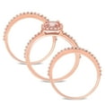 thumbnail image 4 of Everly Women's Created Sapphire Created Morganite Rose Gold Plated Bridal Set, 4 of 8