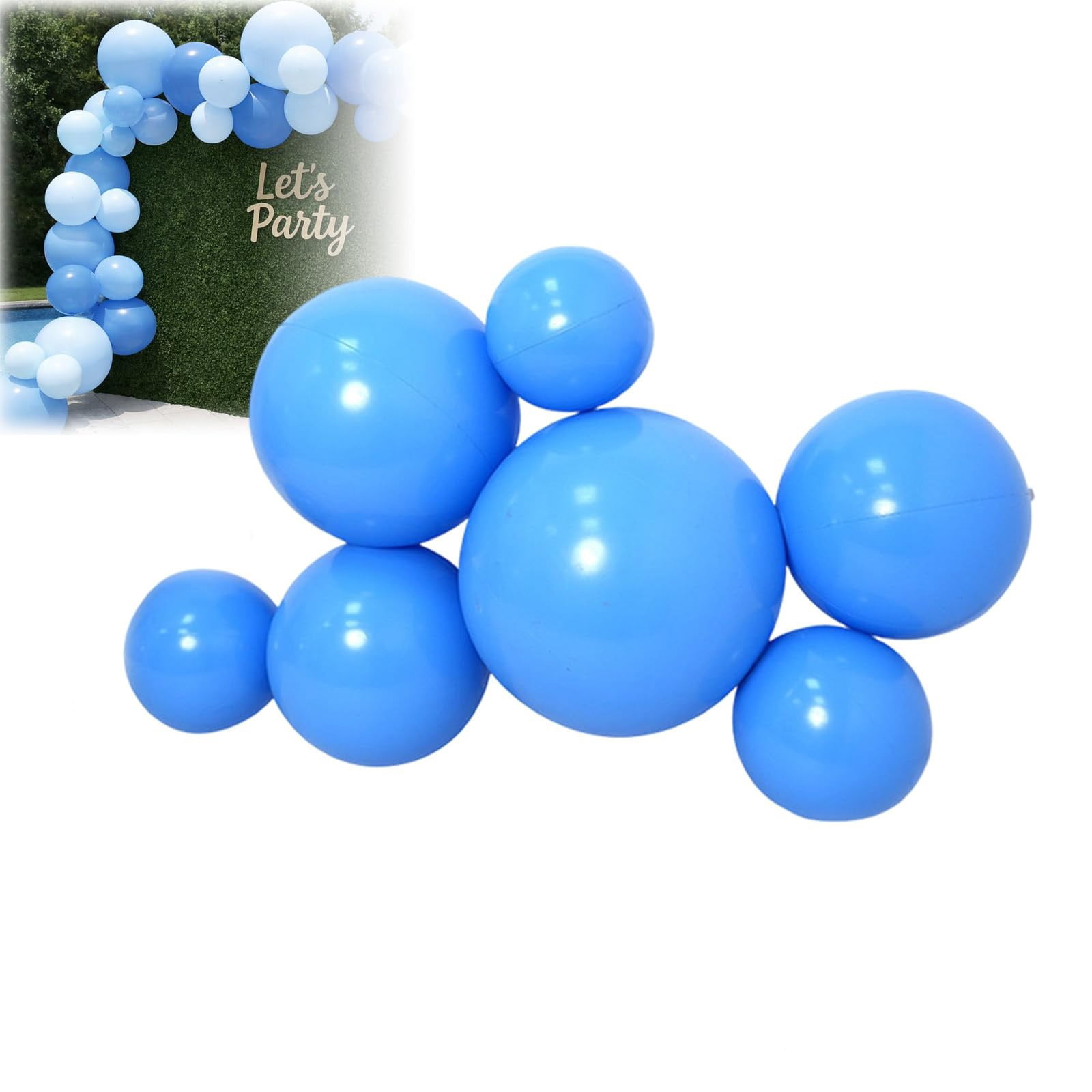 Reusable Inflatable Balloon Garland Arch Kit, 7Pcs Pvc Party Decoration With Elastic Band, Quick & Easy To Inflate & Set Up, Inflatable Pvc Garland, For Birthdays Weddings Party(Blue,43x25")