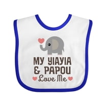 Inktastic My Yia Yia and Papou Love Me Boys or Girls Baby Bib