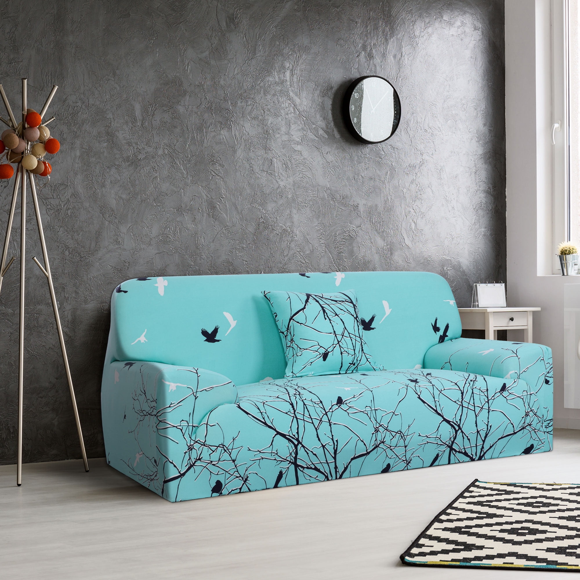 HEYOMART Sofa Cover High Stretch Elastic Fabric 1 2 3 Seater Sofa Slipcover Chair Loveseat Couch Cover Polyester Spandex Furniture Protector Cover 1 Seater, Pattern #Butterfly