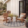 thumbnail image 3 of SAFAVIEH Courtyard Tranter Fishes Indoor/Outdoor Area Rug, Grey/Beige, 5'3" x 5'3" Round, 3 of 10