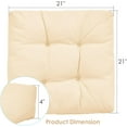 thumbnail image 5 of GHooa Set of 2 Tufted Patio Cushions, 4" Outdoor Seat Cushions, Waterproof & High Elasticity for Comfortable Sitting Experience, Square Chair Cushions for Indoor Outdoor Use, 2 Pack (Beige), 5 of 10