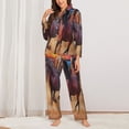 thumbnail image 2 of Haiem a herd of horses Pattern Women’s Long-sleeve Sleepwear,Sleepwear Set,2-piece Loungewear Set,Soft PJs Comfy Nightwear with Pockets-Large, 2 of 7
