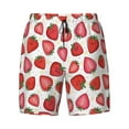 thumbnail image 4 of Lsque Mens Swim Trunks Hand Drawn Strawberry Pattern - Bathing Suit Compression Liner - Beach Swim Shorts Swimwear - (S-3XL) - Stretch Quick Dry -3X-Large, 4 of 9