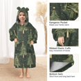 thumbnail image 3 of FORMRS Wearable Blanket Hoodie with Sleeves for Kids Cozy Flannel Sweatshirt, Hand Drawn Christmas Trees, 3 of 7