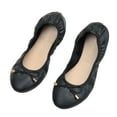 thumbnail image 2 of hopeusnice Women's Ballerina Flats Slip On Comfortable Shoes Bowknot Flats Soft Faux Leather Pointed Toe Lightweight Non-Slip Breathable Black 39, 2 of 5