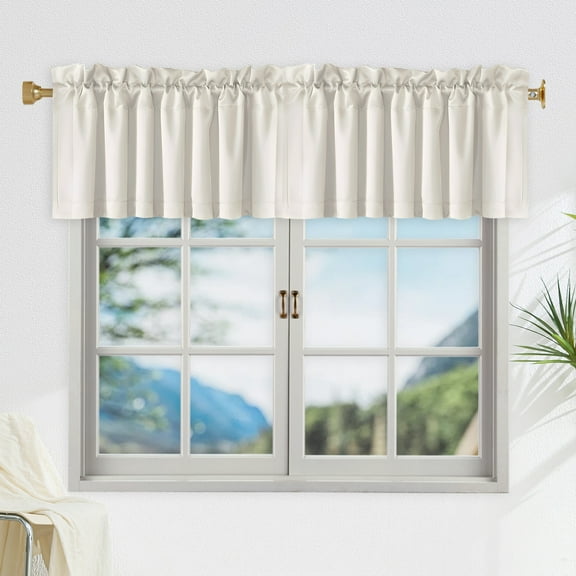 Kitchen Curtains Small Cafe Curtains, Light Filtering Short Curtain for Bathroom Wardrobe Nursery Window Treatment W 52" x L 18" (4 Panels)