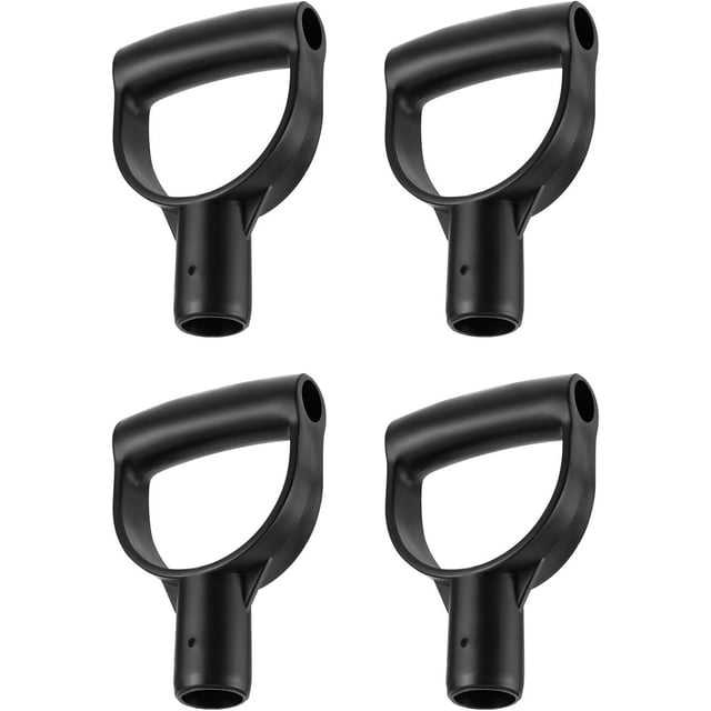 PinesC Shovel D Grip Handle, 4 Pack 1-1/8" Inside Diameter PVC D Shaped Grip Shovel Handle Replacement for Digging Raking Tools Black 1-1/8 inch (28mm) - 4 pcs