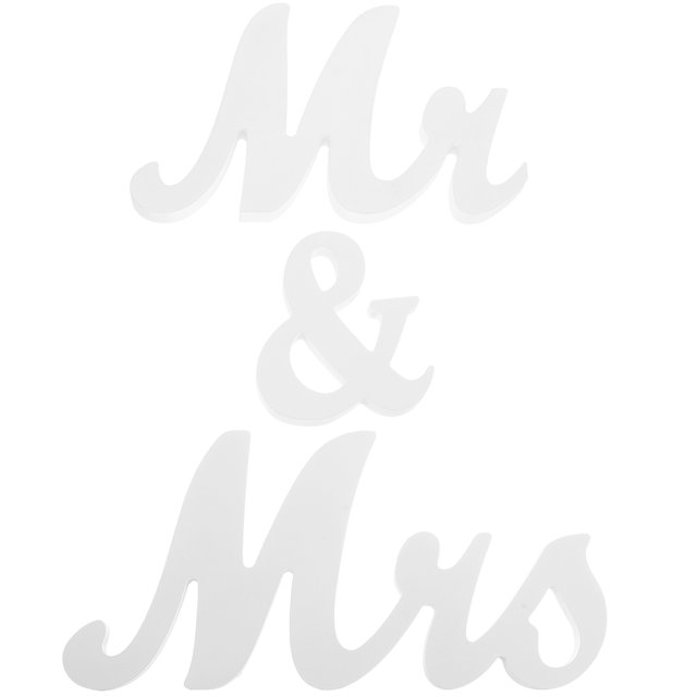 1 Set Wedding Valentine's Day Wooden Sign Mr & Mrs Table Decorations Desktop Centerpiece