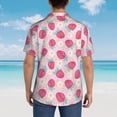 thumbnail image 4 of Sikiie Floral Strawberr Print Men's Hawaiian Shirt, Summer Beach Button Pocket Short Sleeve T-Shirt,Medium, 4 of 7