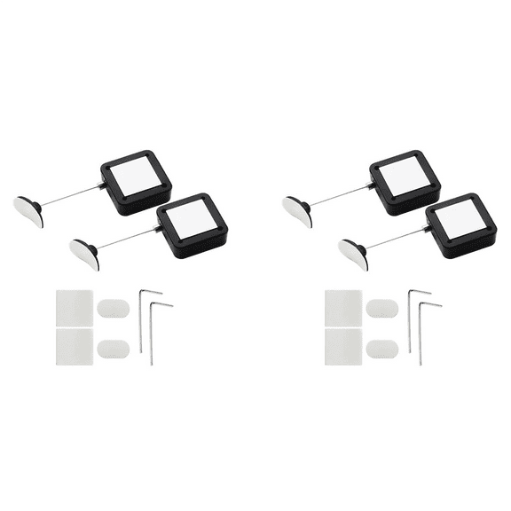 Retractable Remote Control Tethers, Remote Cable Lock , 6.6Ft /2M Remote Control Security Lock for TV and DVD 4 Pcs,4 x Remote Control Tether 4 x wrench,Black