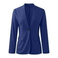 thumbnail image 3 of QWIED Blazers for Women Business Casual Bussiness Casual Suit Coat Long Sleeve Button Down Solid Lapel Suits with Pockets Jackets for Women Blue XL, 3 of 5