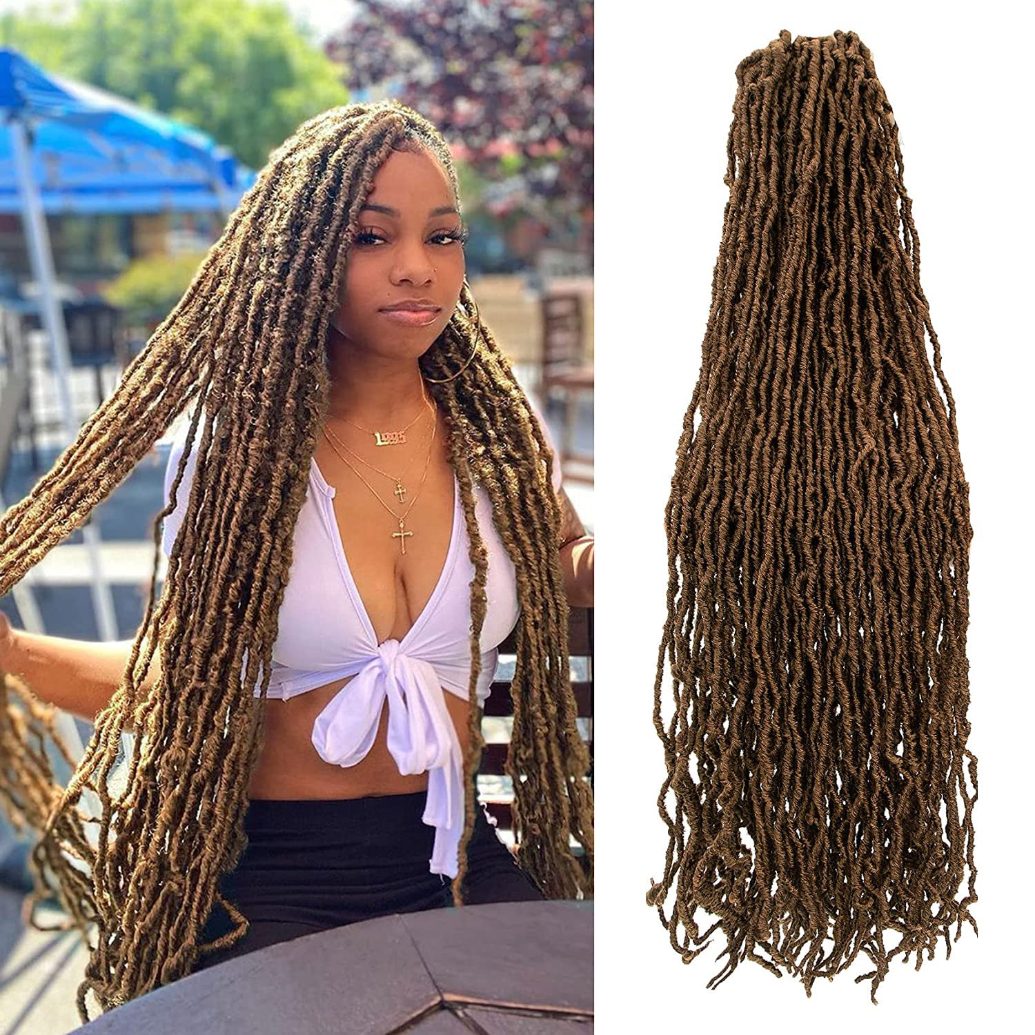 6 packs Soft Locs 36 Inch New Faux Locs Crochet Hair Long Soft Locs Pre  Looped Curly Wavy Soft Locs Hair Extensions 17strands/pack For Black Women  (pack of 6, 30#) - Walmart.com