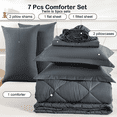 thumbnail image 3 of FISHDRU Asian Inspired 7-Piece Gray Bedding Set in a Bag, King, 3 of 11