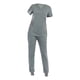 thumbnail image 4 of Conjunto de uniforme médico para mujer, top y pantalón deportivo, duradero, cuello en V, elástico y atlético, para enfermera Gris, 4 of 9