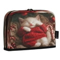 thumbnail image 2 of Standing Pencil Case with Base Large Capacity Stationery Pouch Pen Bag with Zipper for Women Men White Cat in Red Sweater, 2 of 7