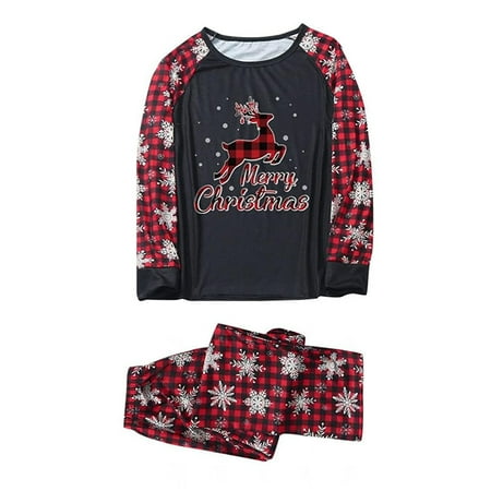 

Daqian Family Matching Pajamas Matching Family Christmas Pajamas Set Christmas Pjs for Family Set Red Plaid Top and Long Pants Sleepwear Sets Family Christmas Pajamas Clearance Black M