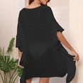 thumbnail image 5 of Odeerbi Beach Dresses for Women 2025 Ruffle Solid Loose Bikini Dress Black, 5 of 6