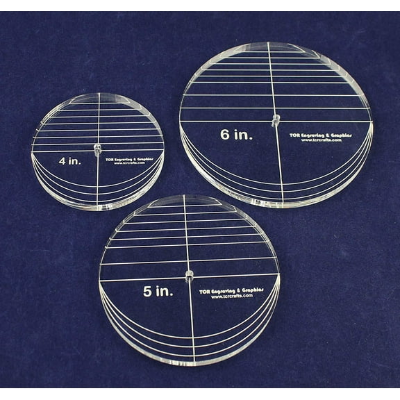 3 Piece Circle Set - No Seam 4",5",6" 3/8" Thick - Long Arm -Multi Use