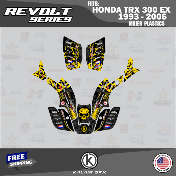 Kalair GFX Graphics Kit for Honda TRX 300EX MAIER PLASTICS (1993-2006) Revolt Series