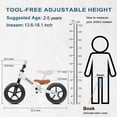 thumbnail image 3 of Bicicleta Balance Bike SEREED para niños de 2 a 5 años, sin herramientas, ajustable, blanca, 3 of 9