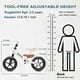 thumbnail image 3 of Bicicleta Balance Bike SEREED para niños de 2 a 5 años, sin herramientas, ajustable, blanca, 3 of 9