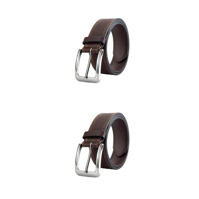 yingyy Stretch Braided Men Belt With Exquisite Craft And No Loose Thread Scratch-resistant PU Casual Coffee 115cm 2Set