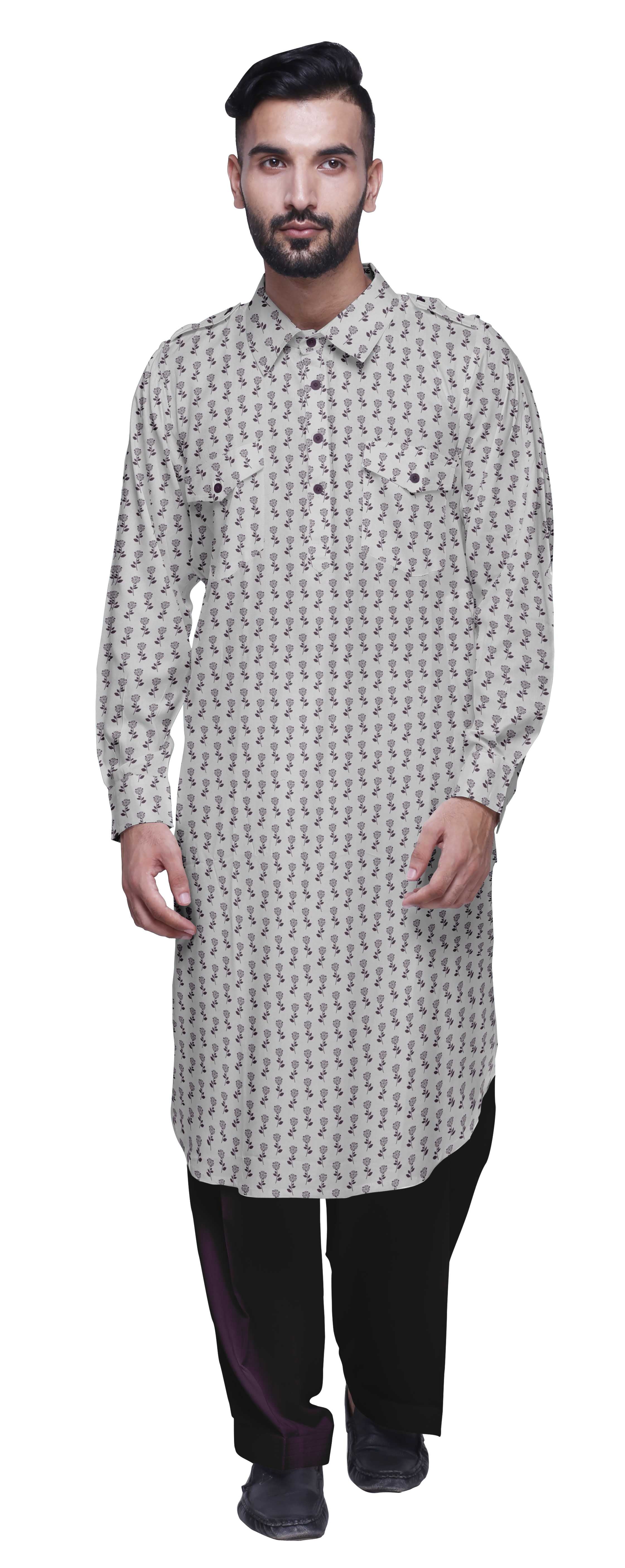 Atasi Punjabi Kurta Pajama For Men Casual Printed Mens Kurta