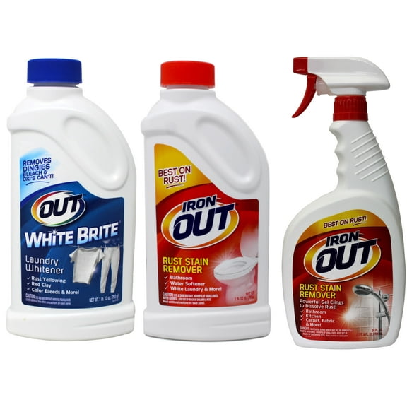 OUT White Brite Laundry Whitener and Multipurpose Rust Stain Remover Powder and Spray