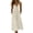 White, variant on Vivianyo HD Women's V-Neck Spaghetti Strap Midi Dress, Summer Casual A-Line Sundress for Women, with Front Button Gathered and Side Pockets, Women's L, Sizes S-2XL