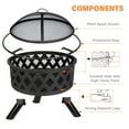 thumbnail image 6 of 30-inch Steel Fire Pit with Spark Screen & Poker for Outdoor Patio & Garden, 6 of 8