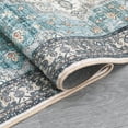thumbnail image 7 of Geetinfly 8*10FT Area Rugs 8in*10in Vintage Persian Rug Machine Washable Boho Area Rugs Stain-Resistant Non-Shedding Rug for Dining Room Home Office Teal Blue hue, 7 of 7