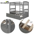thumbnail image 3 of Trundle Bunk Bed Twin over Twin, Twin Bunk Beds with Trundle Bed, Bunk Bed with Storage Drawers, Wood Bunk Bed with Ladder, Guardrail, Convertible Into 2 Platform Beds, Espresso, 3 of 12