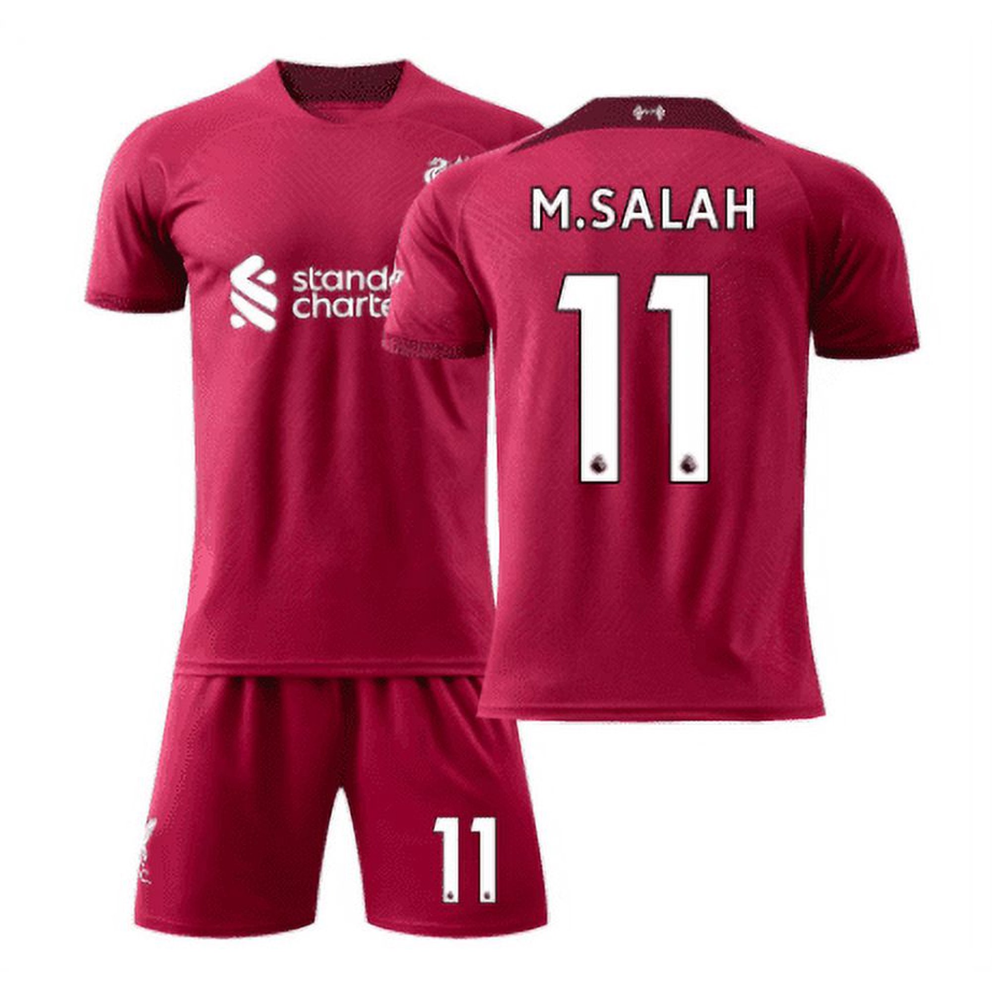 Boys Girls football Jersey suit Liverpool Home No.11 M.SALAH No.4