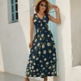 thumbnail image 3 of Maxi Dress Yellow And Blue Daisies Dress Floral Print Street Fashion Bohemia Long Dresses High Waist Graphic Oversized Vestidos, 3 of 7