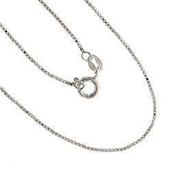 - Sterling Silver Venetian .9mm Box Chain 20 Inch with Clasp