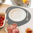 thumbnail image 6 of FOLOYORI 1Pack Heat Resistant Pu Placemat For Dining Table Insulation Mats Oval Triangle Grey 38X20Cm, 6 of 8