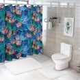 thumbnail image 7 of Orinice  Tropical Shower Curtain, Pattern with Bird of Paradise Flowers Designed as Watercolor Effect Illustration, Cloth Fabric Bathroom Decor Set with Hooks, 105" Extra Wide, Multicolor 36x72, 7 of 7
