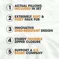 thumbnail image 2 of Cheer Collection Faux Fur Throw Pillows 16" x 16", Set of 2 - Black, 2 of 5