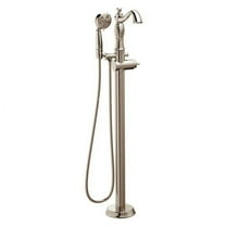 Delta Cassidy Traditional Floor Mount Tub Filler Trim - Less Handle, Polished Nickel