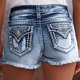 thumbnail image 3 of Pantalones cortos casuales ajustados con bolsillos para mujer: pantalones cortos vaqueros negros lisos, borde rizado, primavera-verano, tallas S-XXL, 3 of 8