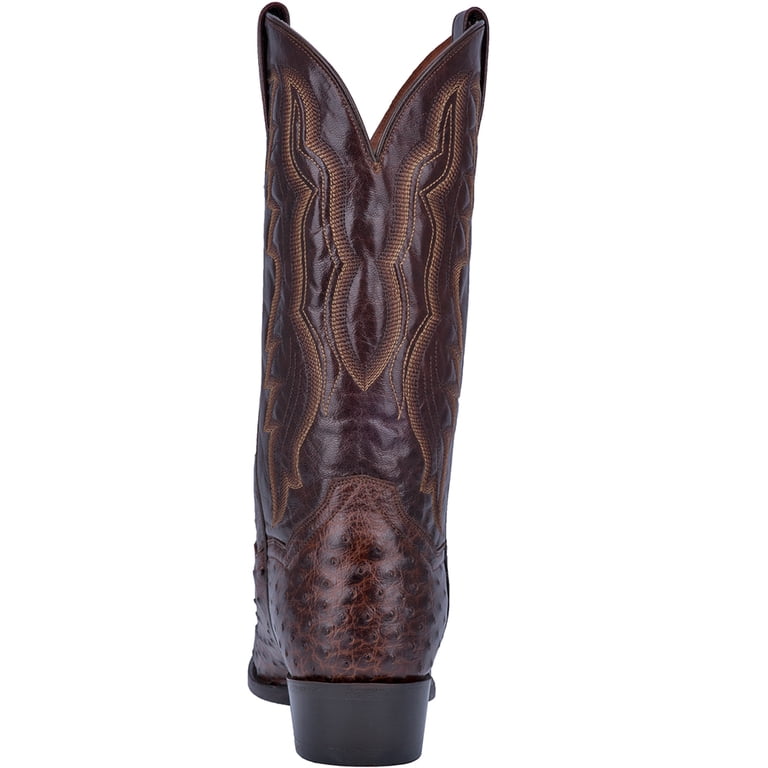 Dan Post Cowboy Boots Men\'s 9D Brown Full Quill Ostrich Leather Mid-Calf Western Dan Post Men main image 4