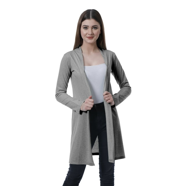 Moomaya Cardigan Léger Décontracté à Manches Longues Ouvert pour Femmes
