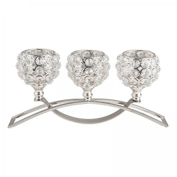 DOLITY 2x 3 Candelabras Crystal Candle Candlesticks Ornament Table Centerpieces for Wedding Dinning Room