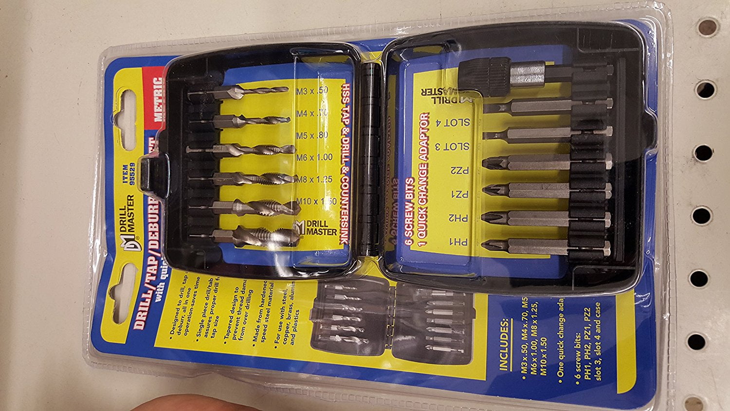 Buy Metric Drill/Tap/Deburr Bit Set, Threeinone bit set By Drill Master Online at Lowest Price