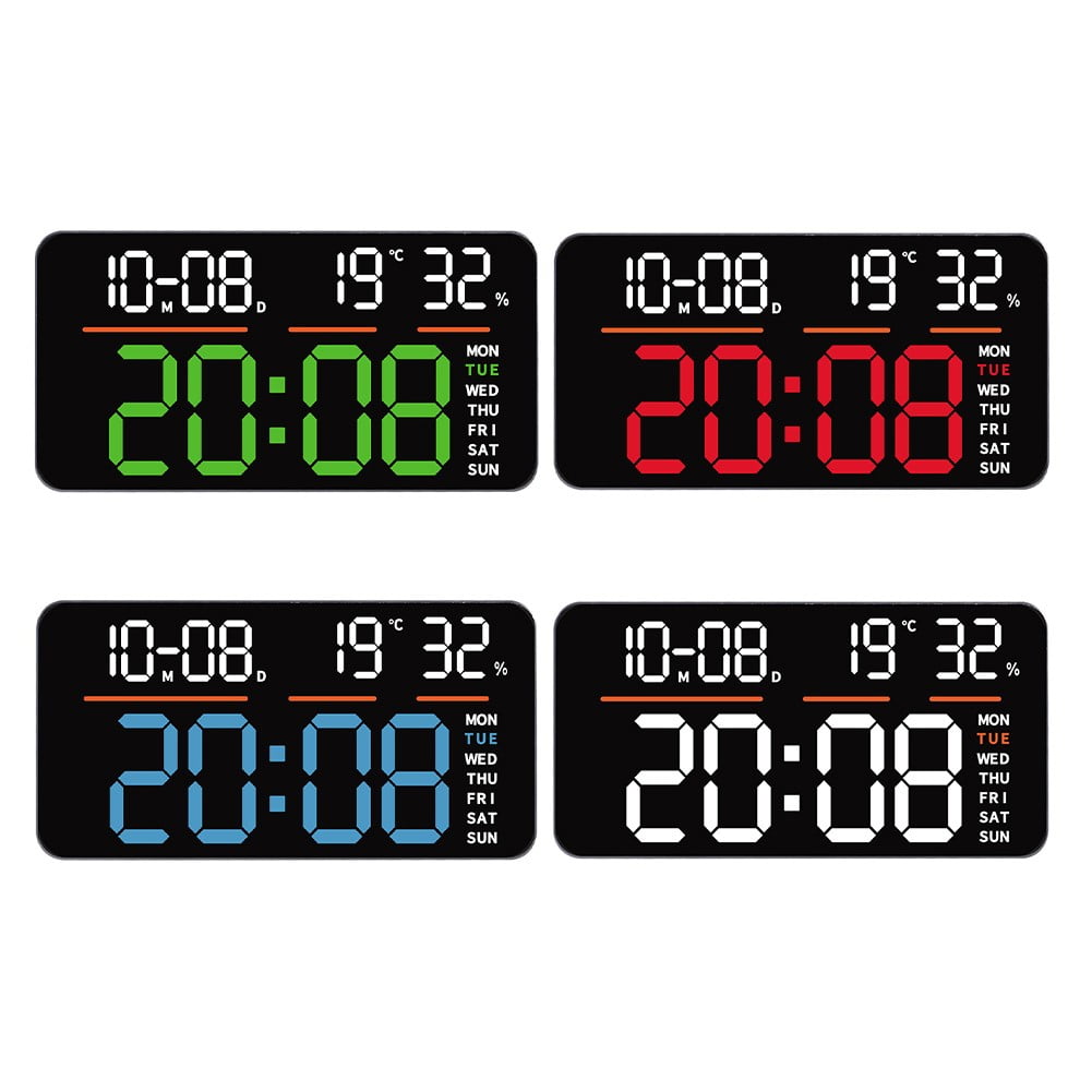 LED Digital Wall Clock with Large Display,Alarm Clock with Digital Calendar