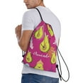 thumbnail image 3 of Bingfone Pink Green Avocado Drawstrings Backpacks Bags For Men Women Gym Drawstrings Bag, 3 of 9