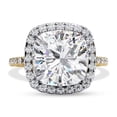 thumbnail image 2 of IGI Certified Lab Grown Diamond Ring | Center 8MM Cushion Cut Solitaire Halo Engagement Promise Rings For Women In 14k Solid Yellow Gold | F-G, VS-SI Quality (3.20 Ctw) Ring Size-5, 2 of 7