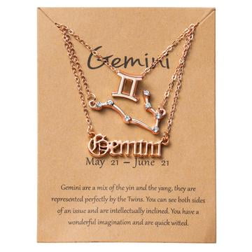 Old English Letter Constellation Zodiac Sign Necklaces choice of all Gold Zodiac Necklace for Women 