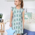 thumbnail image 4 of Balery Sea Turtle Camisón de princesa para niñas, pijama de algodón con mangas abullonadas, suave y bonito.-X-Large, 4 of 6